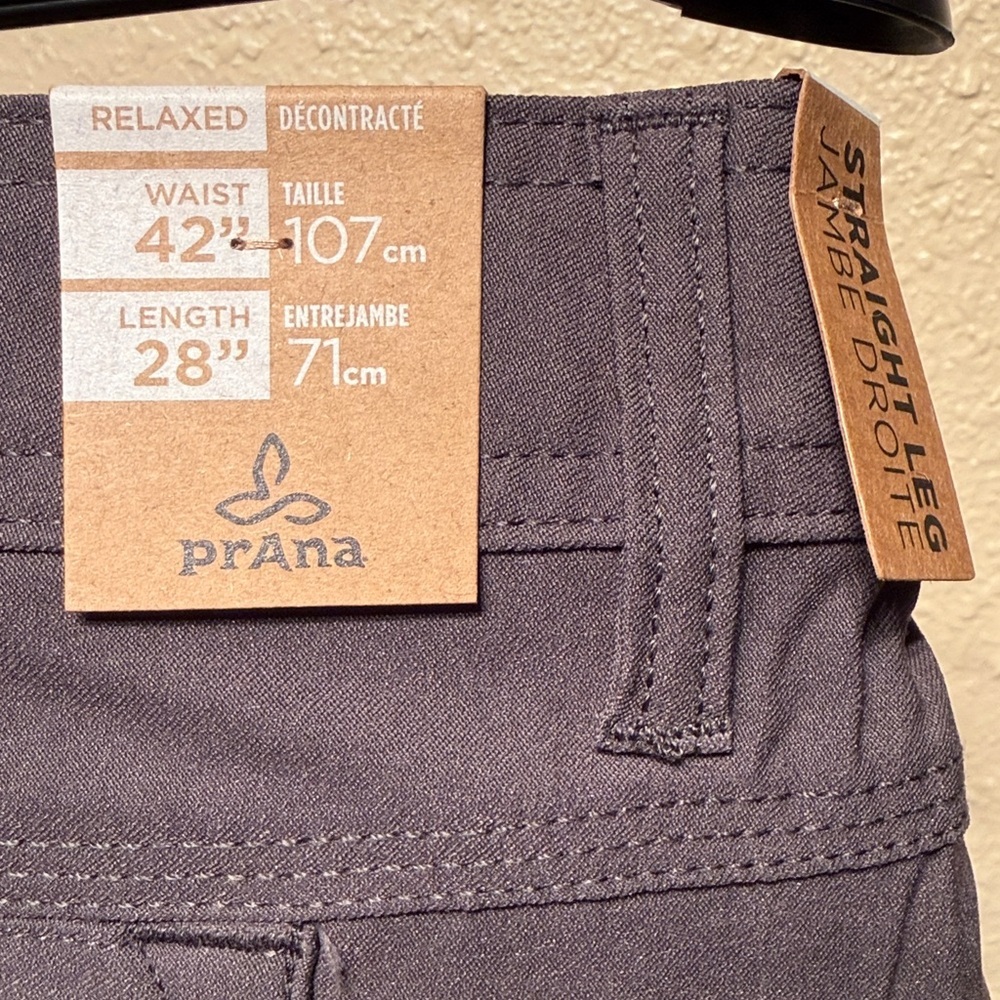 Men’s 42x28 charcoal gray super stretch cargo hiking straight leg pants - Picture 5 of 11